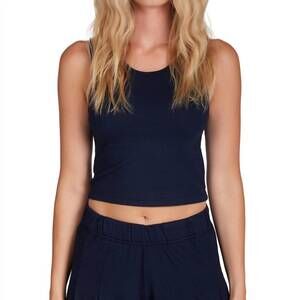 NEW LES TIEN talya crop tank in navy